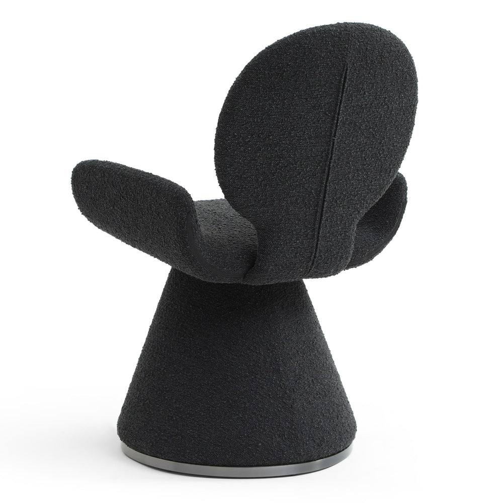 Neptune - Contemporary Black Fabric + Brushed Black Gun Dining Chair - View 8