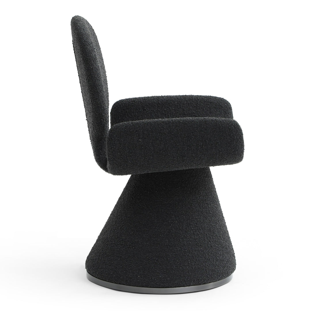 Neptune - Contemporary Black Fabric + Brushed Black Gun Dining Chair