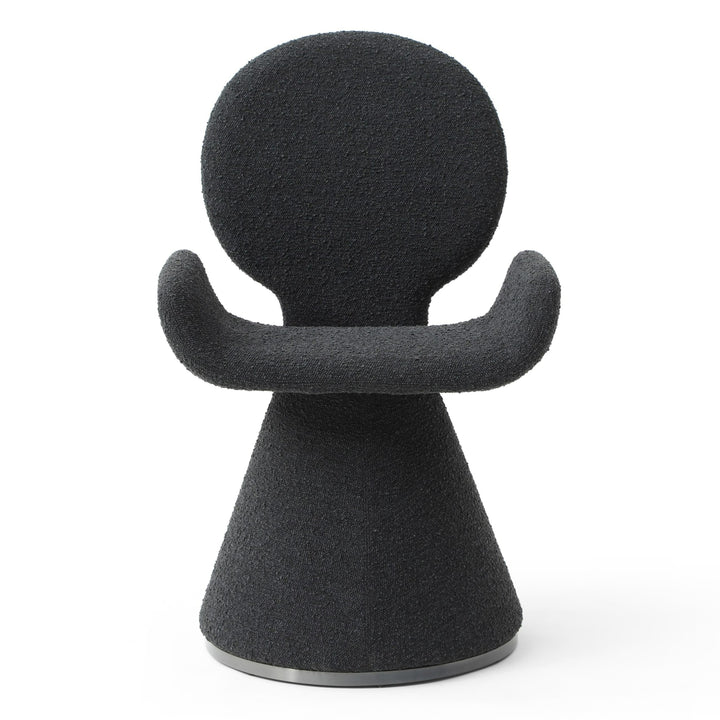 Neptune - Contemporary Black Fabric + Brushed Black Gun Dining Chair