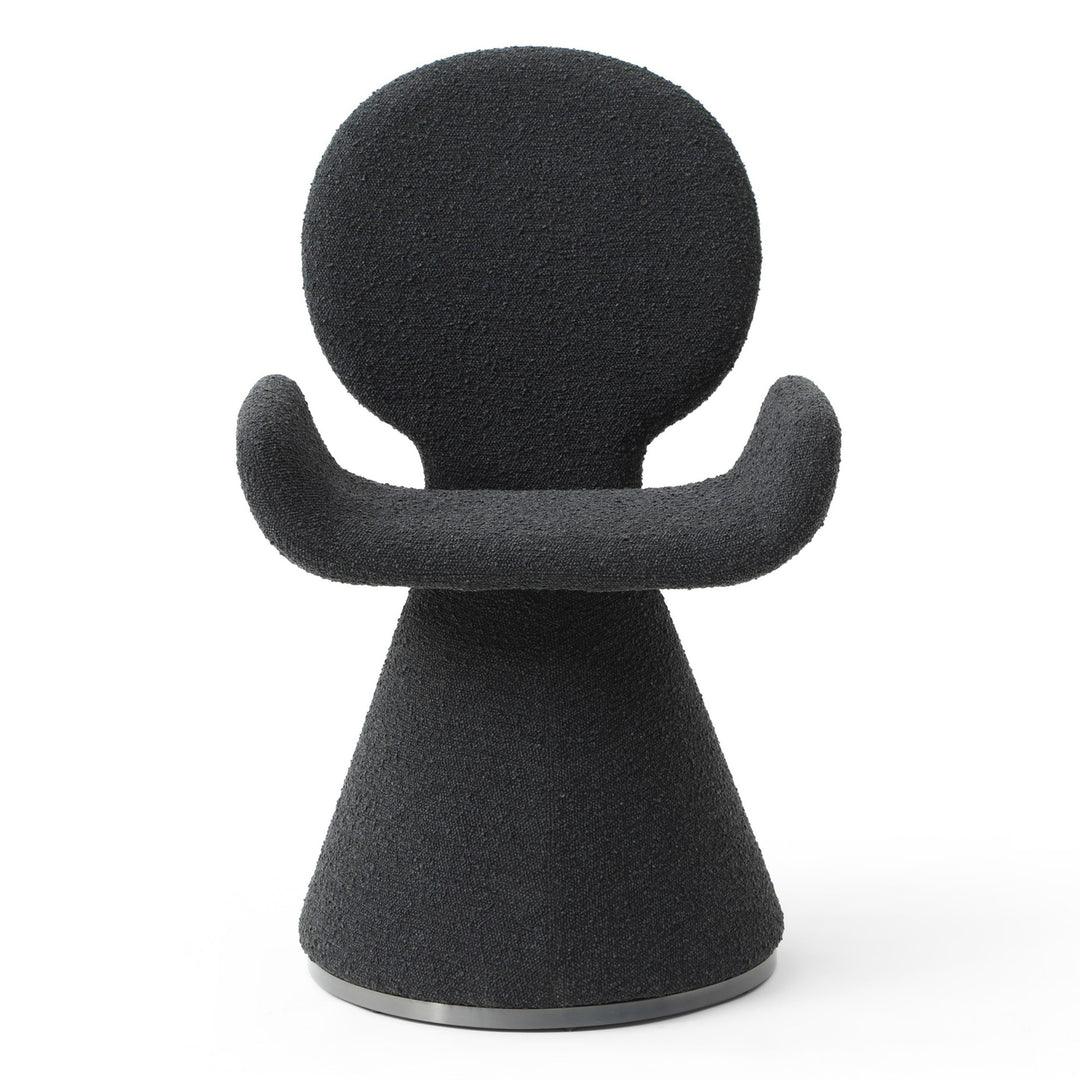 Neptune - Contemporary Black Fabric + Brushed Black Gun Dining Chair