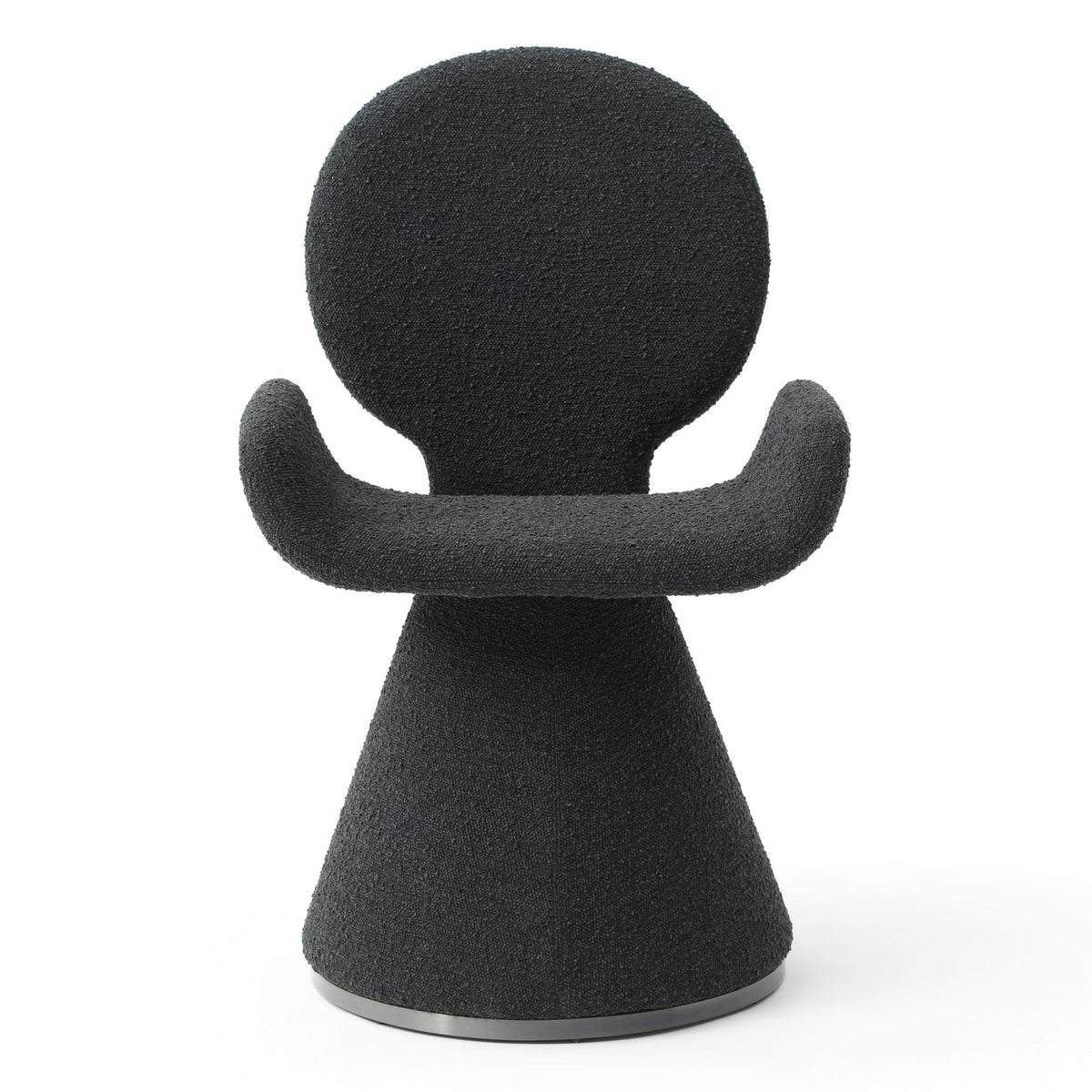 Neptune - Contemporary Black Fabric + Brushed Black Gun Dining Chair - View 2