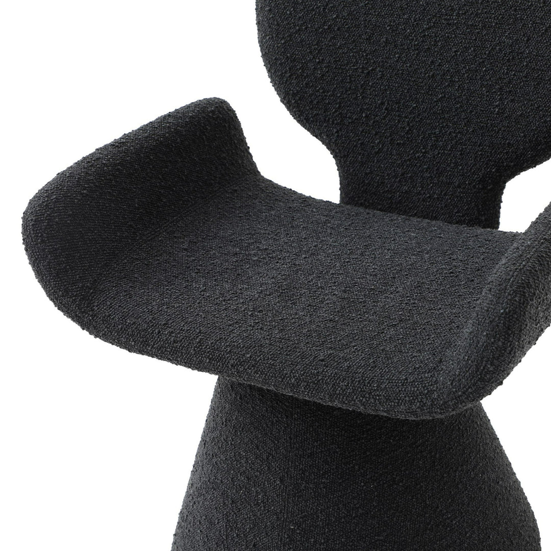Neptune - Contemporary Black Fabric + Brushed Black Gun Dining Chair