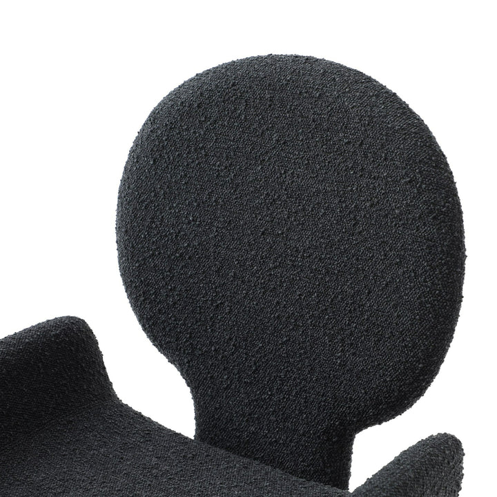 Neptune - Contemporary Black Fabric + Brushed Black Gun Dining Chair