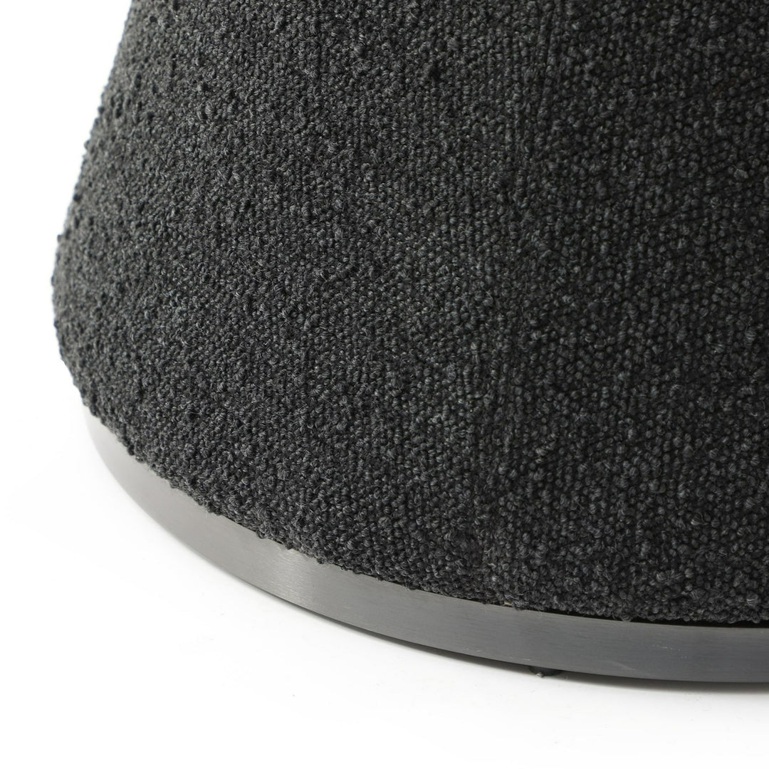 Neptune - Contemporary Black Fabric + Brushed Black Gun Dining Chair