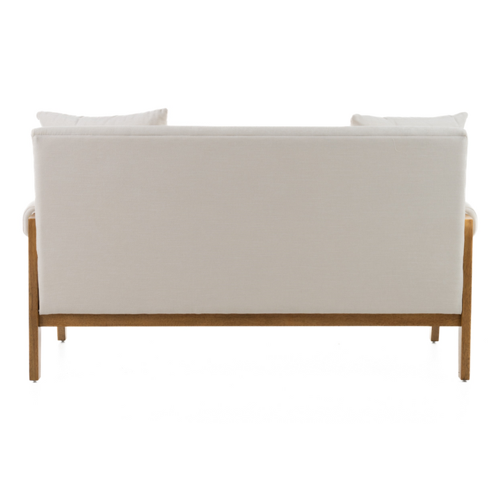 Cynthia - Modern White Fabric + Wood Loveseat