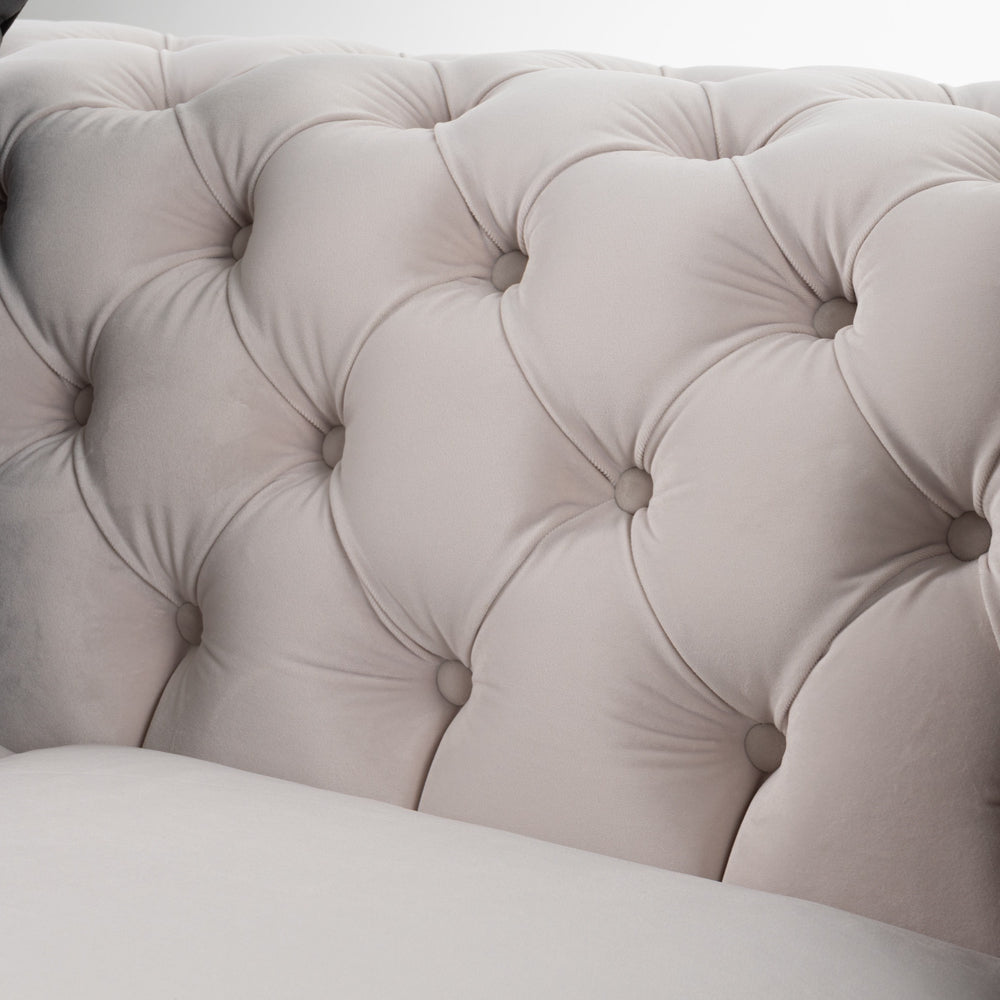 Clarice - Transitional Light Beige Velvet Sofa