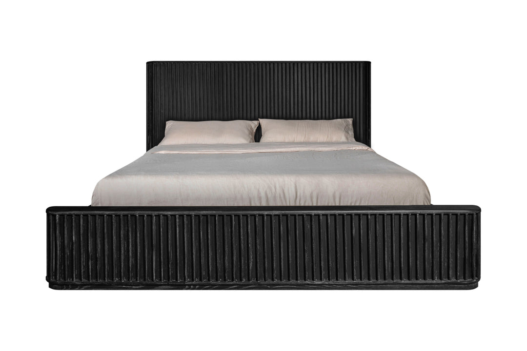 Eastern King Fields - Modern Black Acacia Bed