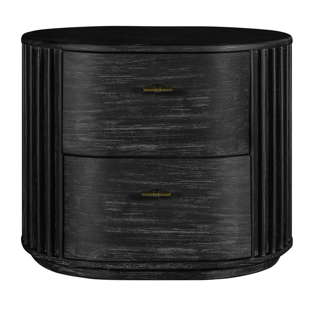 Fields - Modern Black Acacia Nightstand