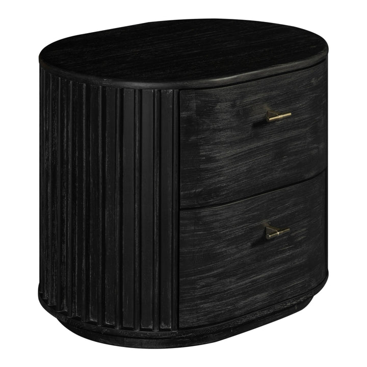 Fields - Modern Black Acacia Nightstand