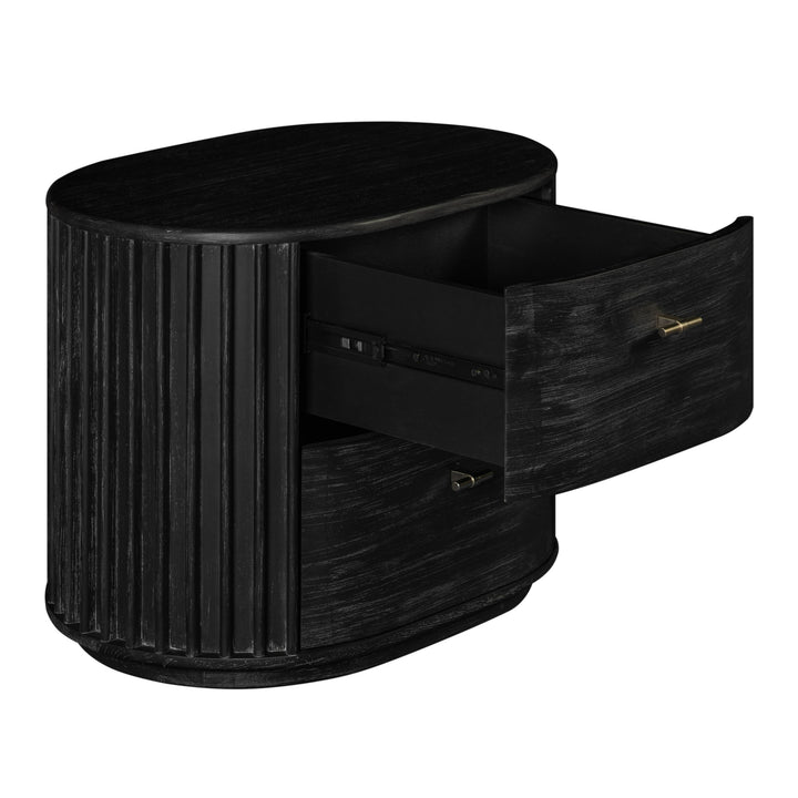 Fields - Modern Black Acacia Nightstand