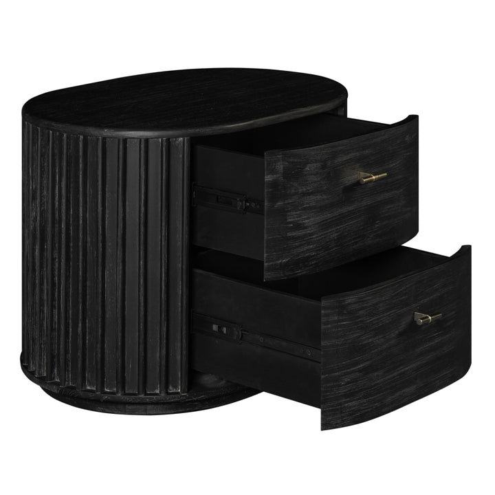 Fields - Modern Black Acacia Nightstand