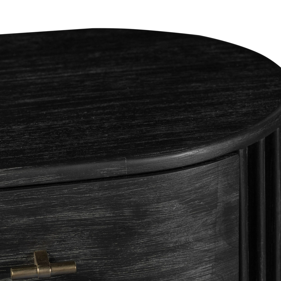 Fields - Modern Black Acacia Nightstand