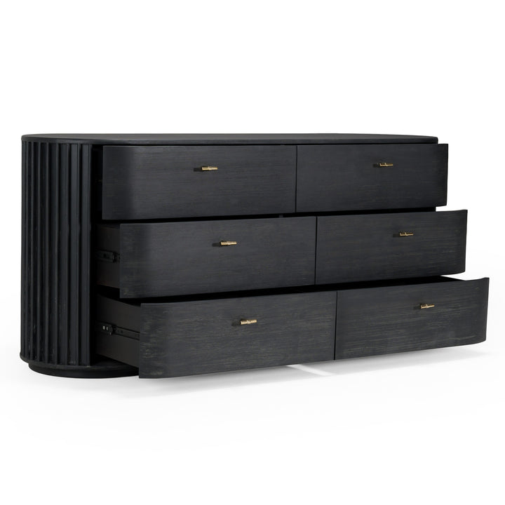 Fields - Modern Black Acacia Dresser