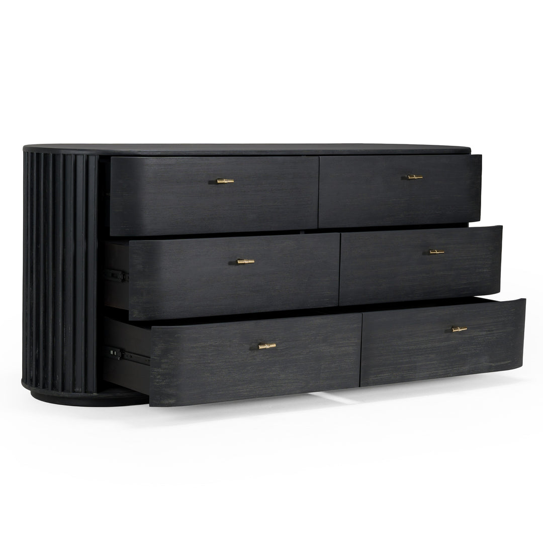 Fields - Modern Black Acacia Dresser