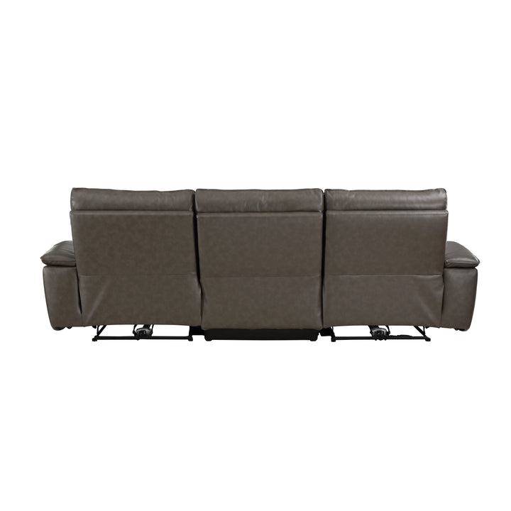 Maroni Brown Power Double Reclining Sofa with Power Headrests