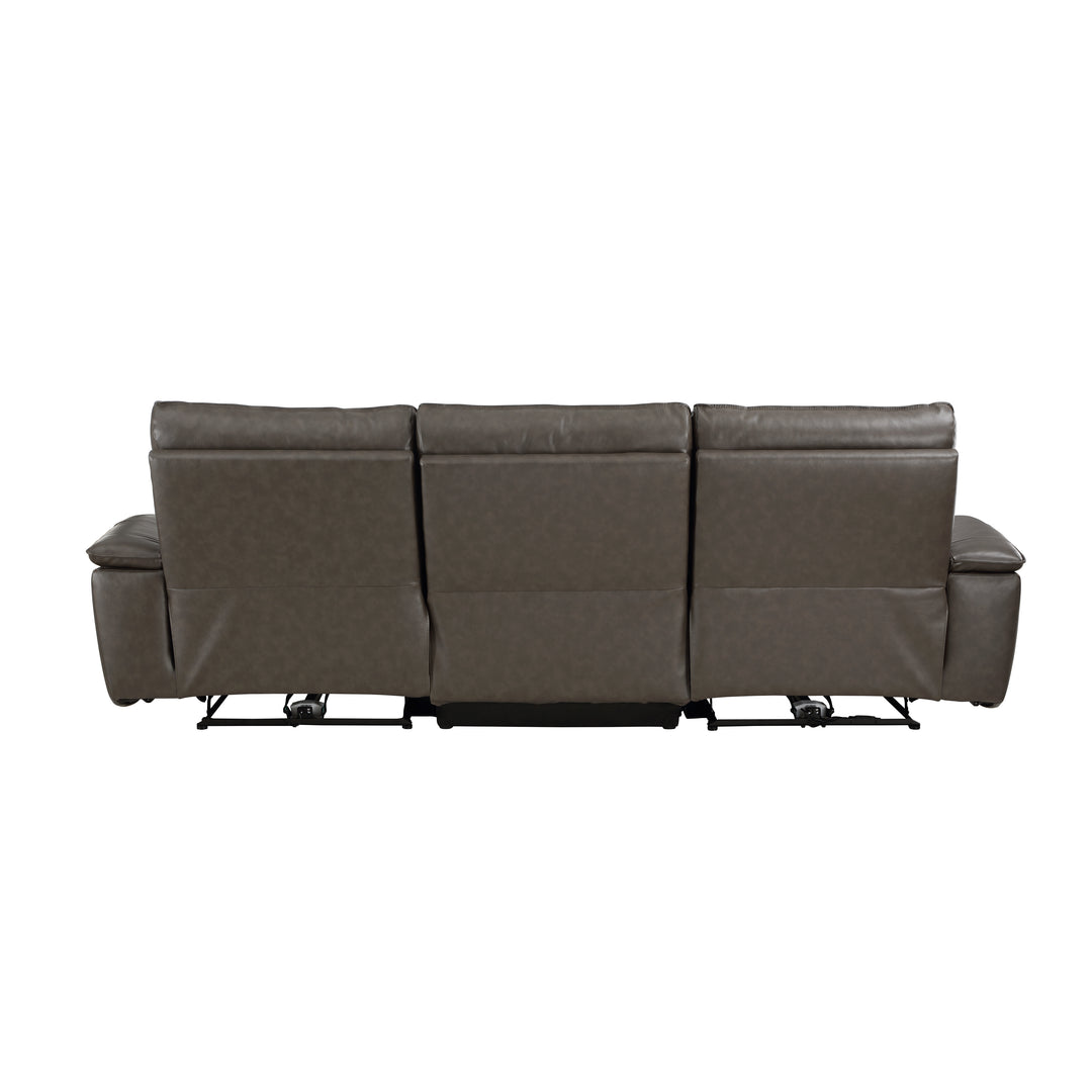 Maroni Brown Power Double Reclining Sofa with Power Headrests