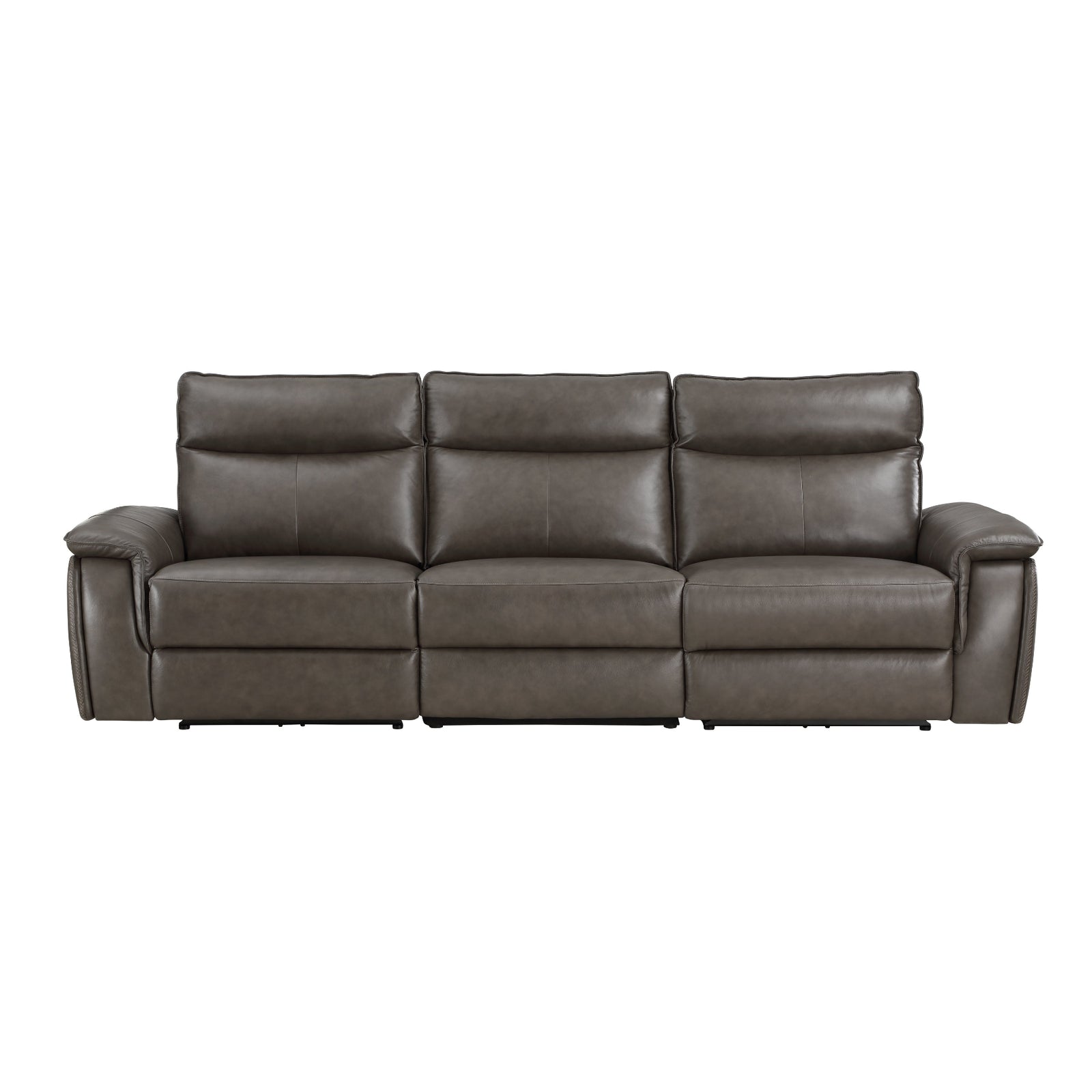 Maroni Brown Power Double Reclining Sofa with Power Headrests