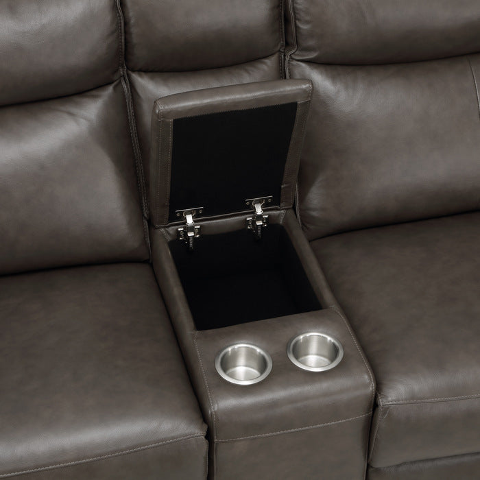 Maroni Power Double Reclining Loveseat with Center Console and Power Headrests