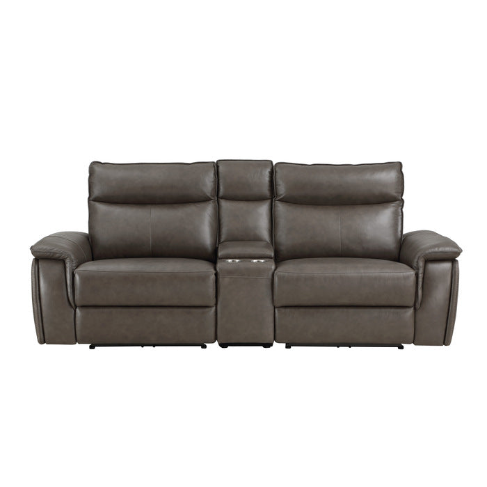 Maroni Power Double Reclining Loveseat with Center Console and Power Headrests
