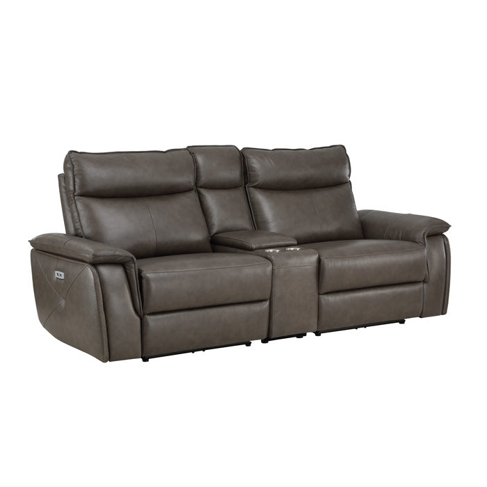 Maroni Power Double Reclining Loveseat with Center Console and Power Headrests
