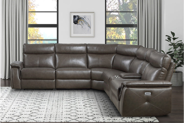 Power Reclining Leather Sectional Sofa with power headrest