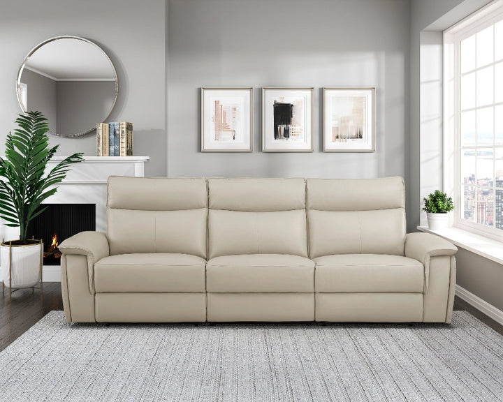 Maroni Brown Power Double Reclining Sofa with Power Headrests
