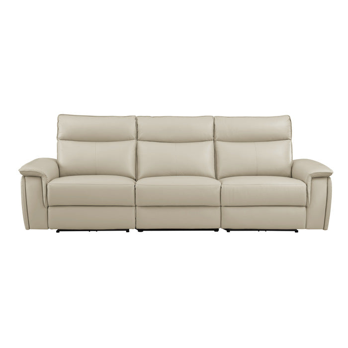 Maroni Brown Power Double Reclining Sofa with Power Headrests