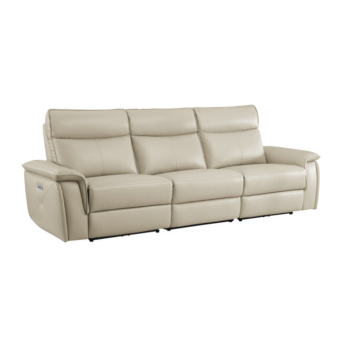 Maroni Brown Power Double Reclining Sofa with Power Headrests