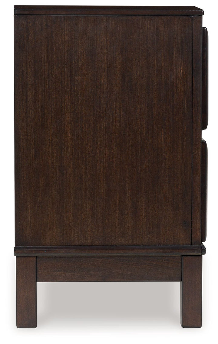 Vanmore - Two Drawer Night Stand - Dark Brown