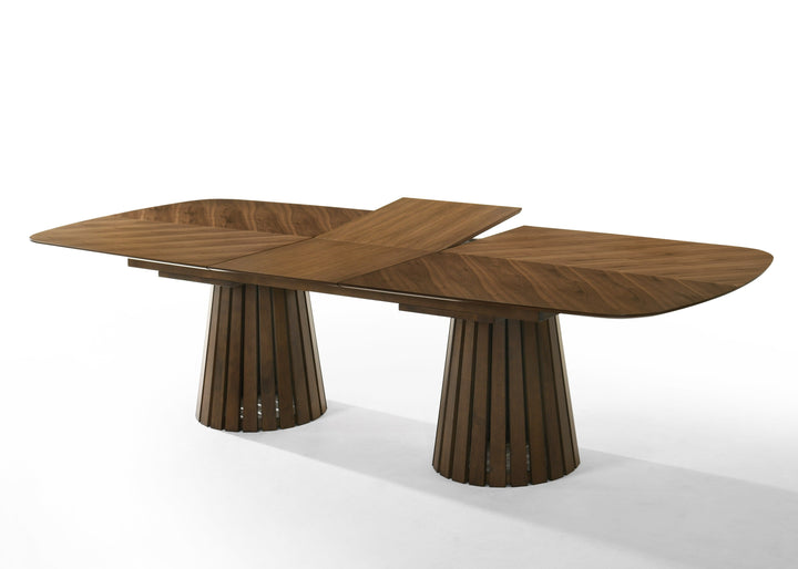 Truman - Mid-Century Modern Walnut Extendable Dining Table + 8 Chairs Set