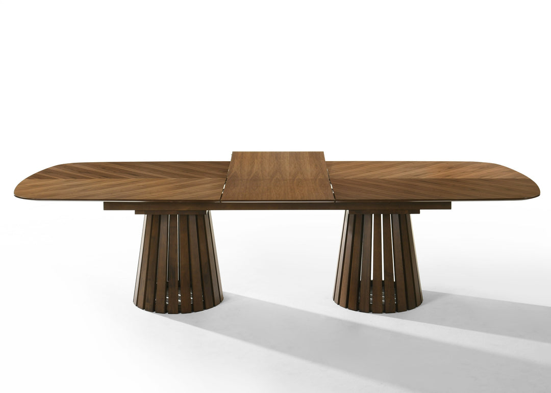 Truman - Mid-Century Modern Walnut Extendable Dining Table + 6 Chairs Set
