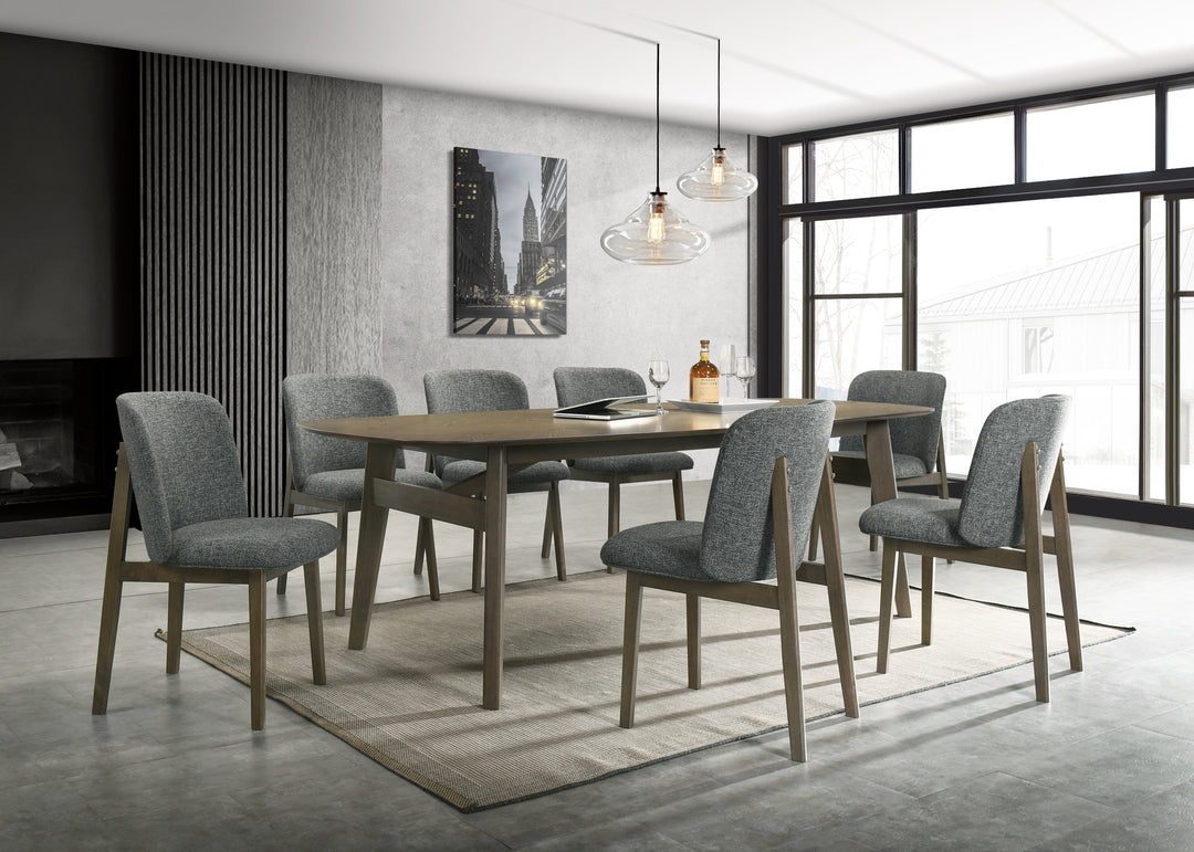 Costello - Mid-Century Modern Wenge Dining Table + 8 Chairs Set