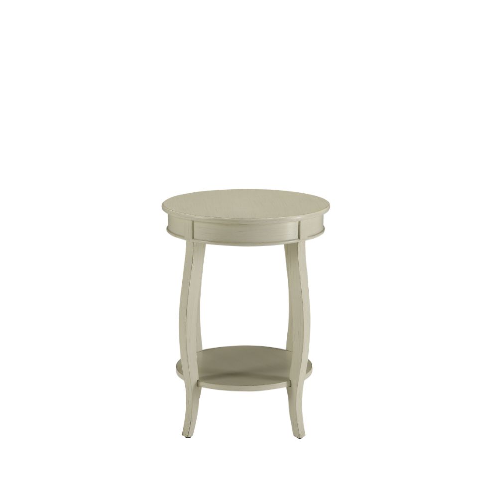 Aberta Round Accent Table - Antique White – view 2