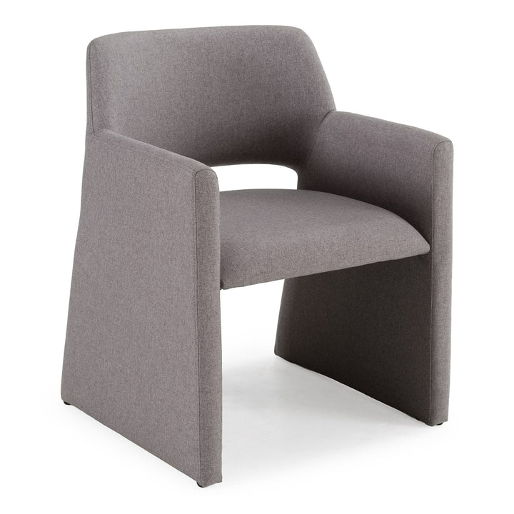 Lasara  Modern Grey Fabric Dining Chair