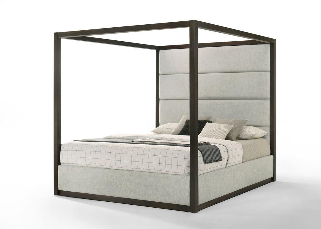 Eastern King Modrest Manhattan  Contemporary Canopy Cherry Bed