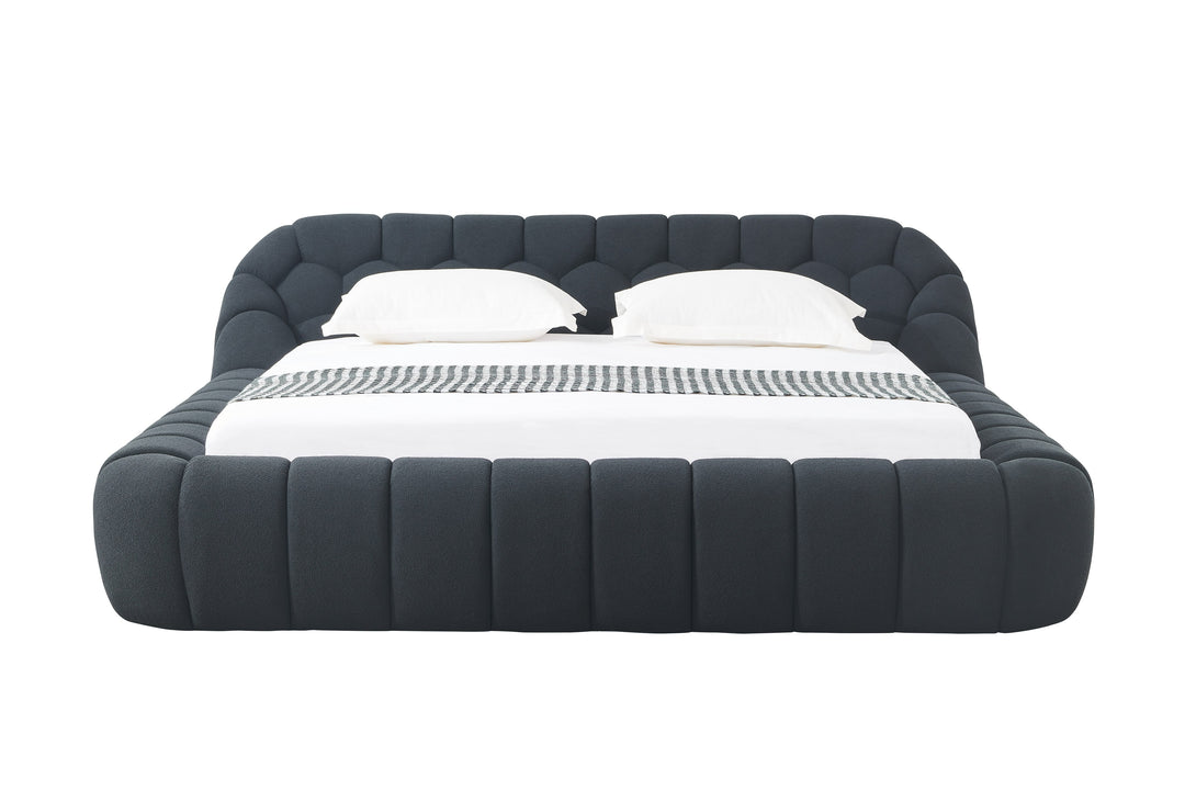 Queen Divani Casa Yolonda - Modern Black Fabric Bed