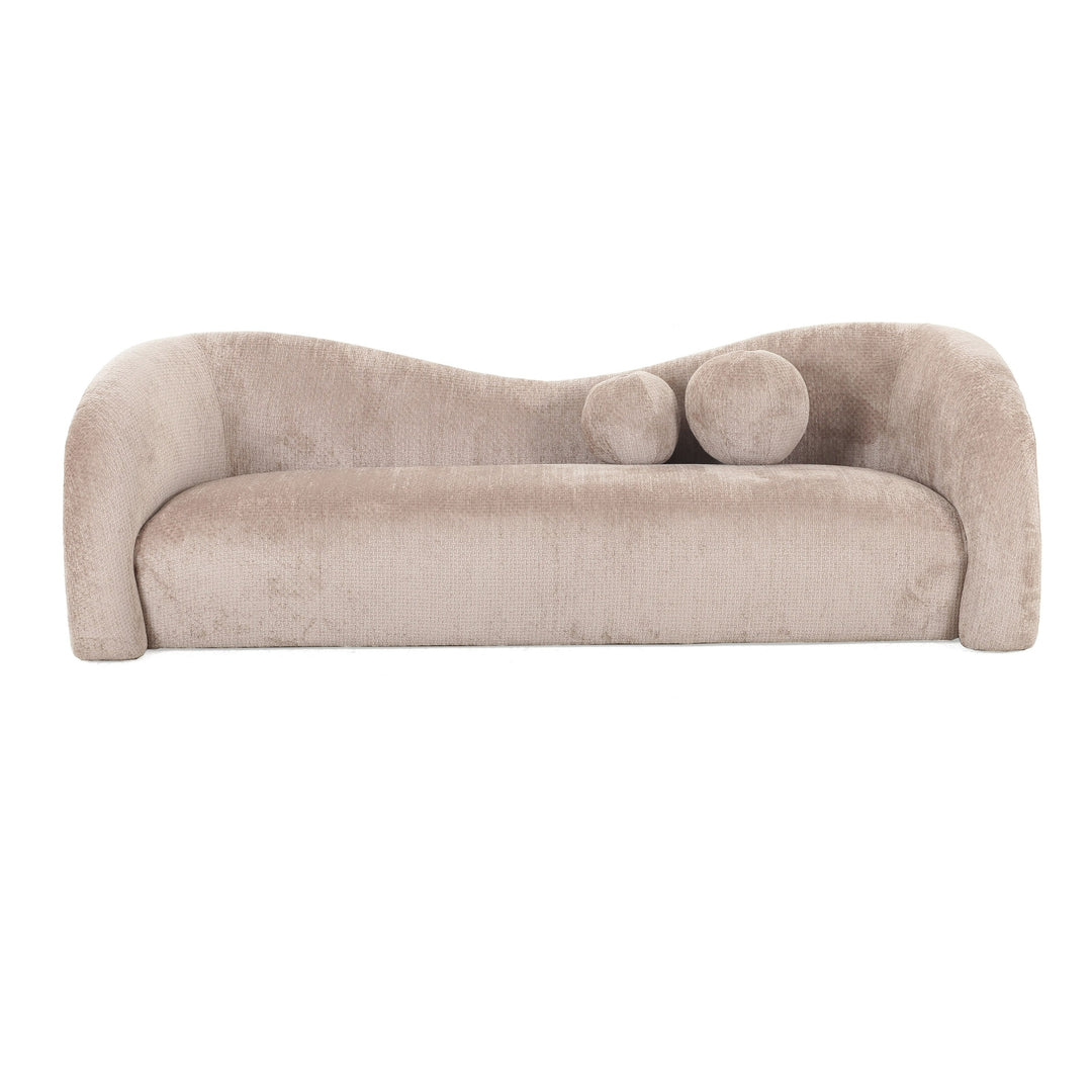 Calico - Contemporary Beige Weave Fabric 3-Seat Sofa