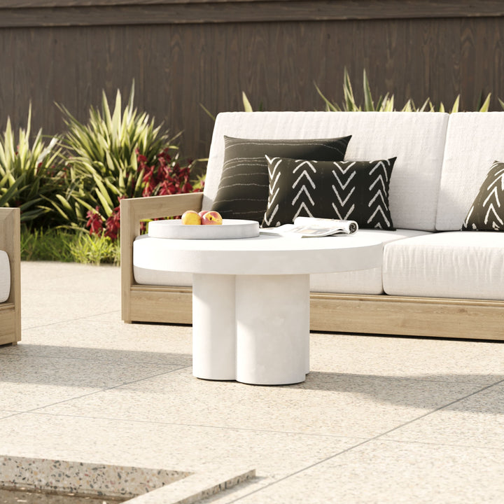 Bruni - Modern White Concrete Coffee Table