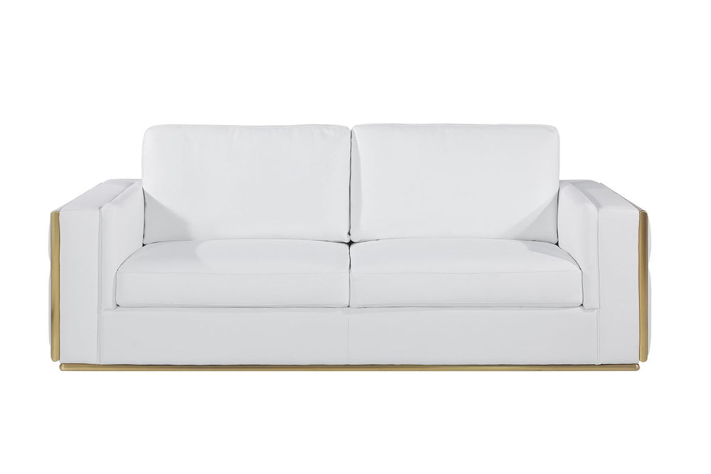 DivanItalia 1130 2-Piece Sofa Set in Top-Grain Italian Leather - White