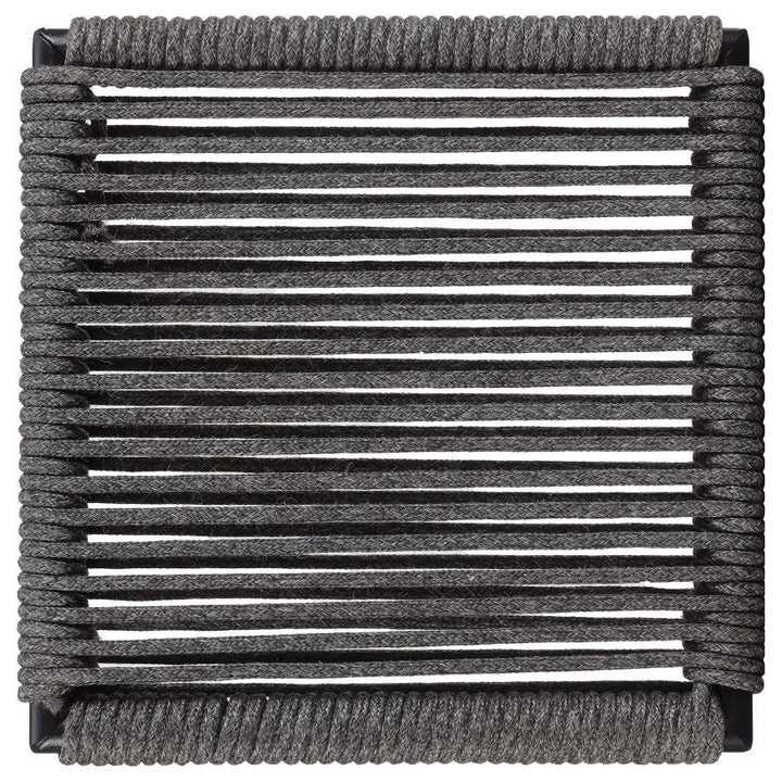 Jerome - Woven Rope Stackable Side Chair  - Charcoal