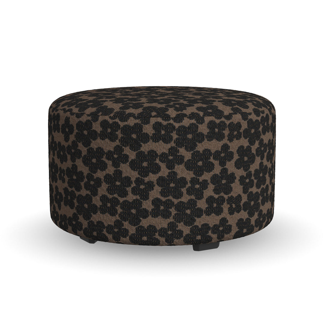 Pouf  Cocktail Ottoman  Black / Dark Brown