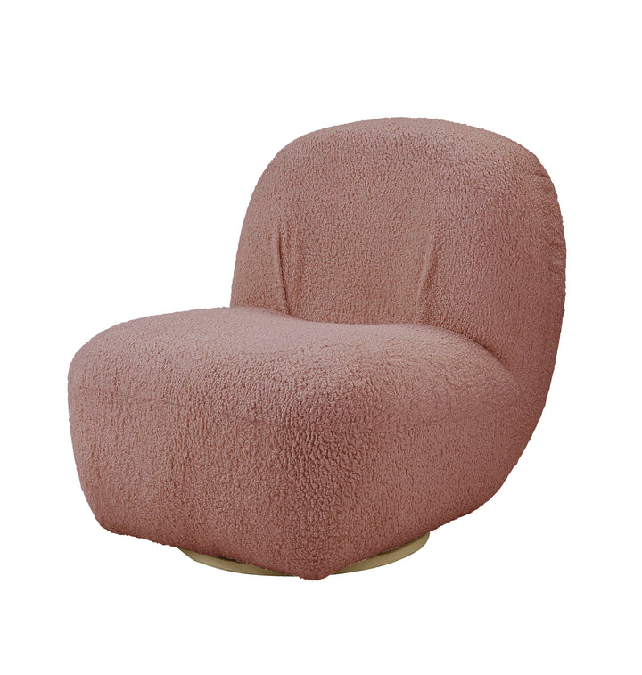 Yedaid - Sherpa Accent Chair With Swivel - Pink