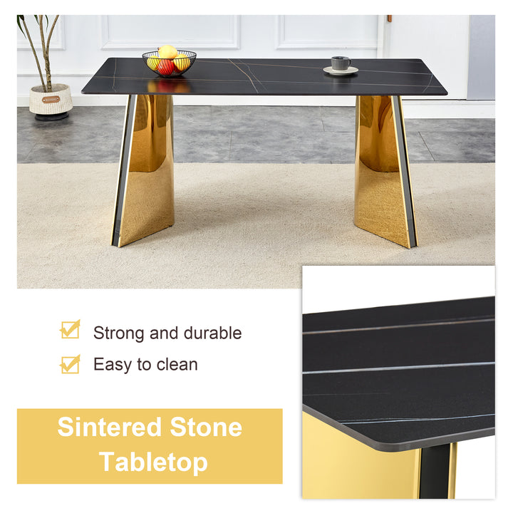 black-marble-patterned-slab-dining-table-with-golden-stainless-steel-butterfly-legs