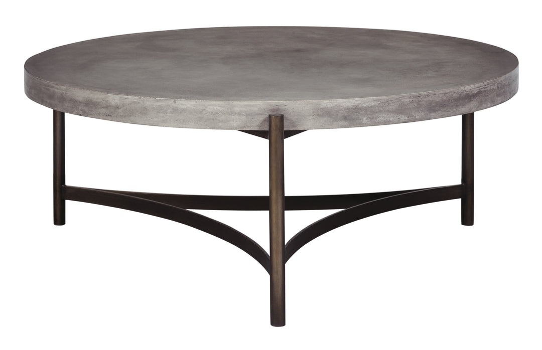 Modus Furniture A89421 Lyon Round Natural Concrete And Metal Coffee Table