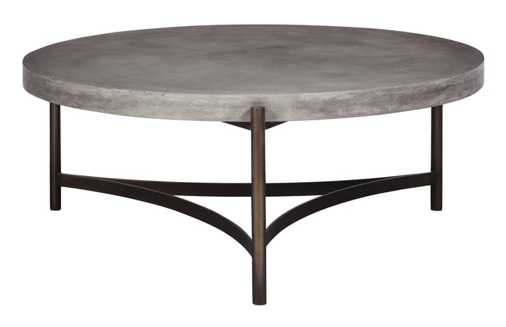 Modus Furniture A89421 Lyon Round Natural Concrete And Metal Coffee Table