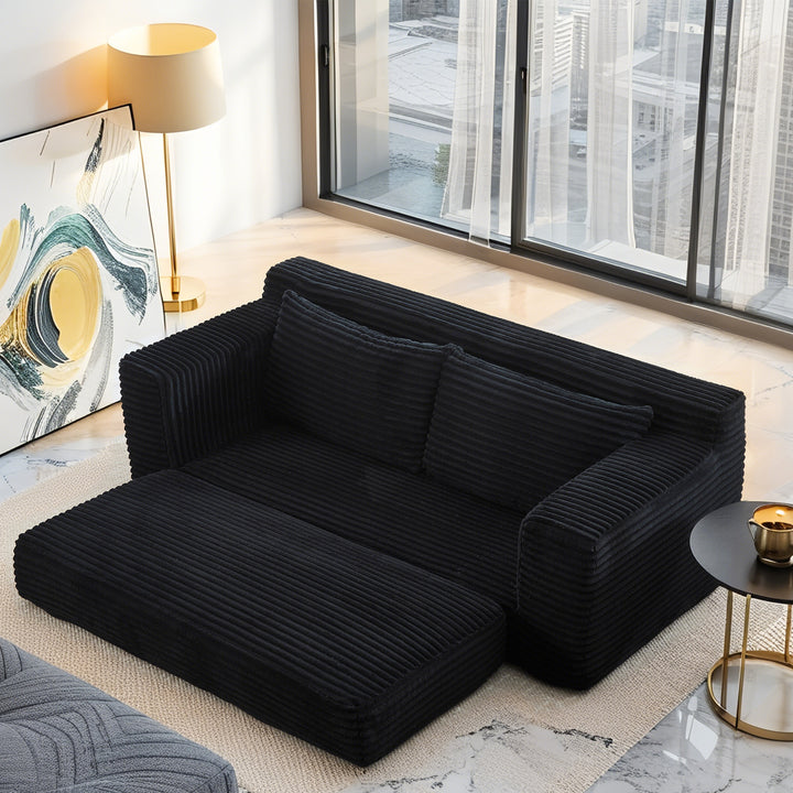 convertible-sofa-sleeper-with-memory-foam-steel-frame-corduroy-fabric