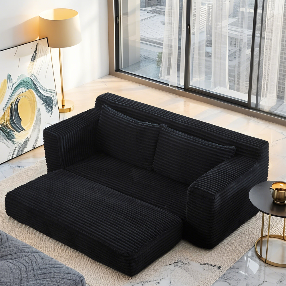 convertible-sofa-sleeper-with-memory-foam-steel-frame-corduroy-fabric