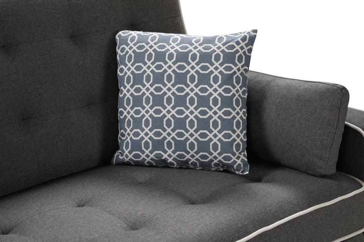 Cody 70"W Modern Gray Fabric Sleeper Sofa with 2 USB Charging Ports and 4 Accent Pillows - View 5