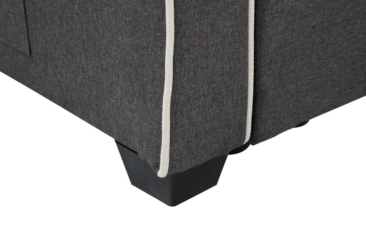 Cody 70"W Modern Gray Fabric Sleeper Sofa with 2 USB Charging Ports and 4 Accent Pillows - View 6