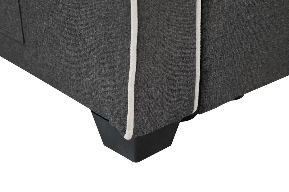 Cody 70"W Modern Gray Fabric Sleeper Sofa with 2 USB Charging Ports and 4 Accent Pillows - View 6